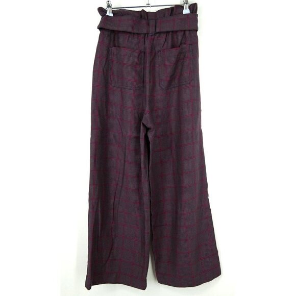 NWT Marine Layer Caroline Cropped Pants in Purple Plaid XS - Picture 4 of 4